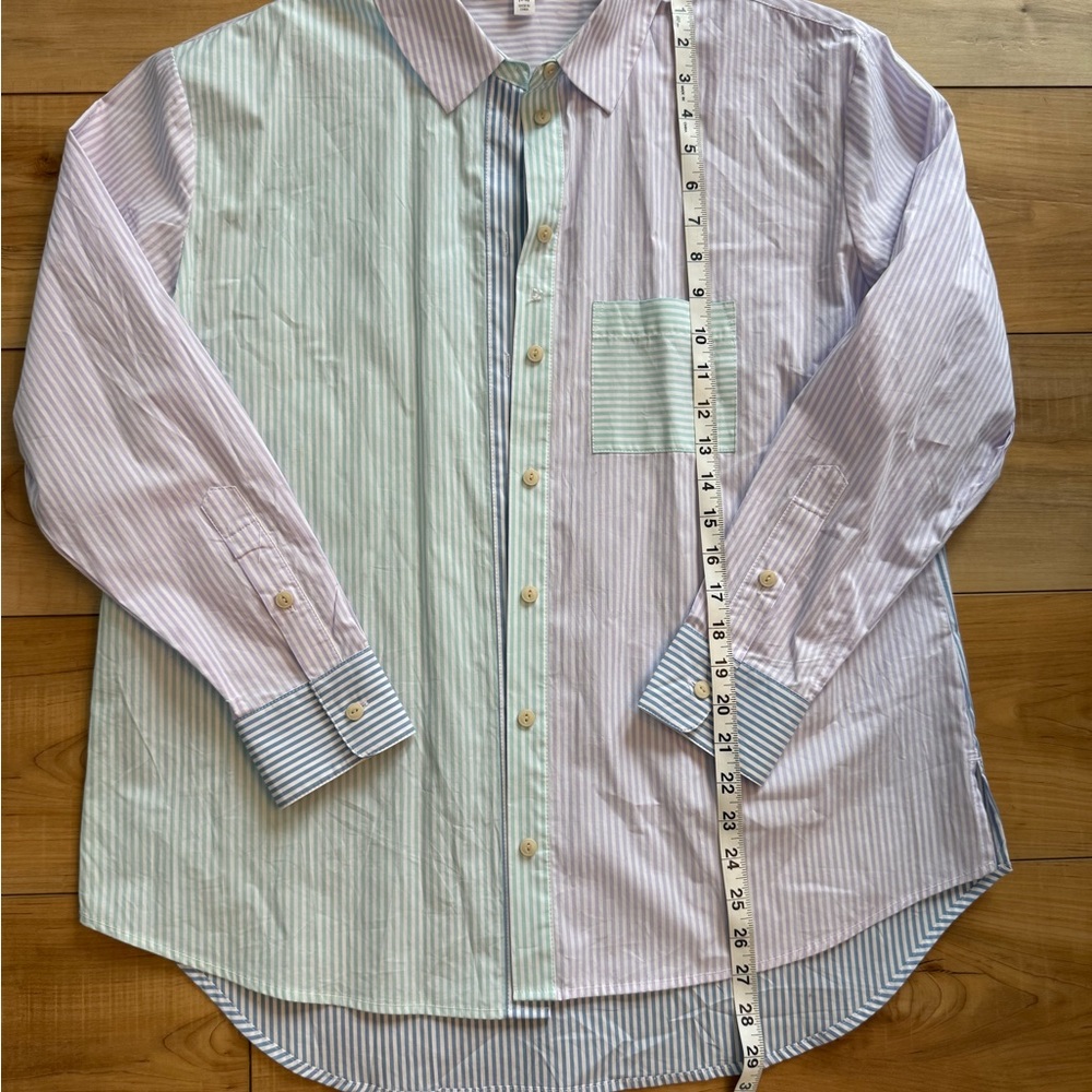 Time and Tru Pastel Striped Button Down Shirt